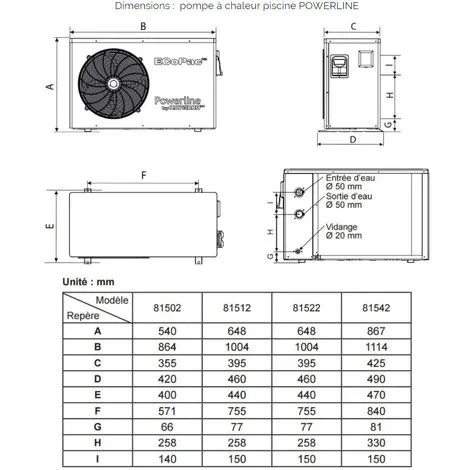 Pompe à Chaleur De Piscine 8kw Mono - 81512 - Hayward 4 Pompe à Chaleur De Piscine 8kw Mono - 81512 - Hayward – Image 4